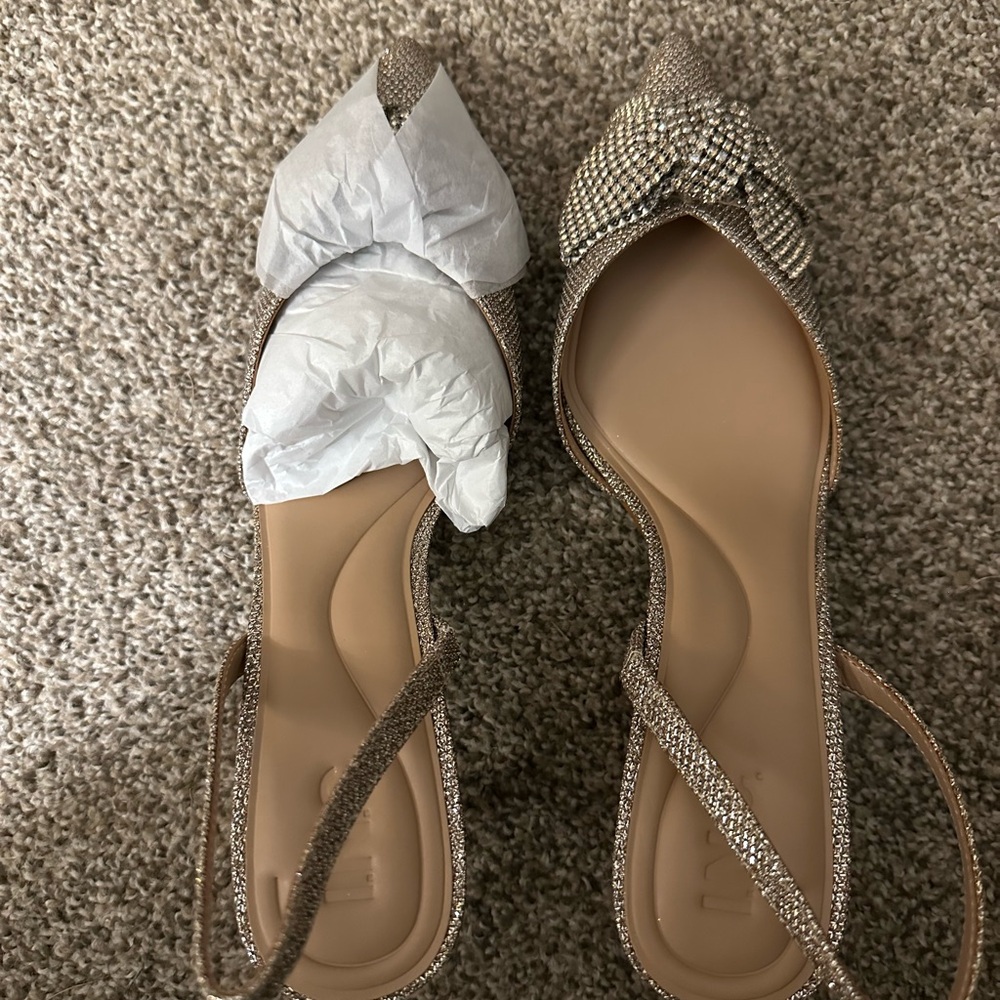 INC International Concepts Sparkling Beige Heels